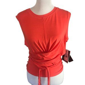 J. Dow Fitness Black History Month Women's Cropped Tank Top Red Orange Size XXL